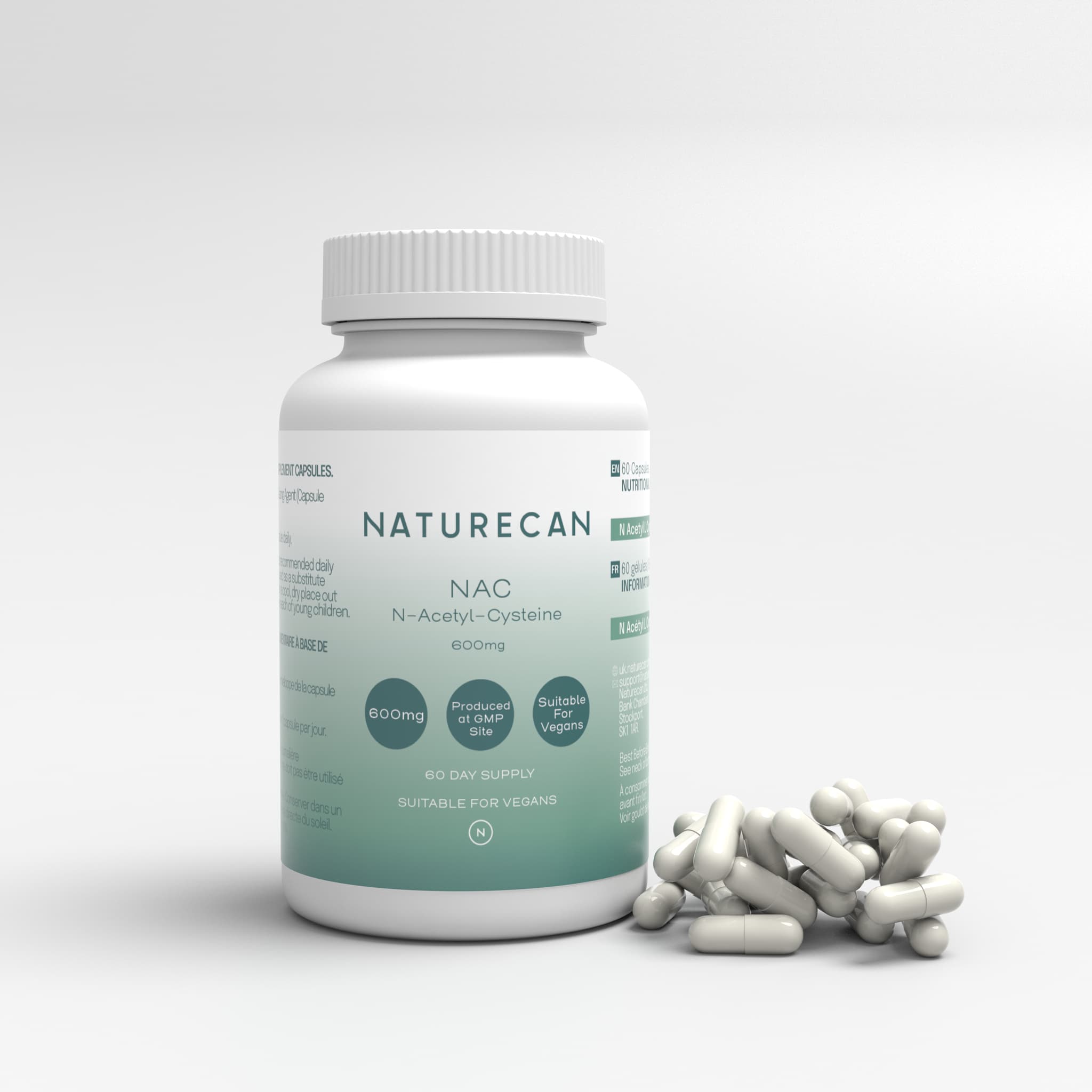 NAC Supplement, Pure N-Acetyl-Cysteine 600mg | Ultra High Strength